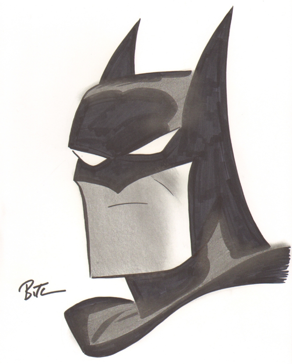 Batman Head Sketch By Bruce Timm In Yehoy Lee S Bruce